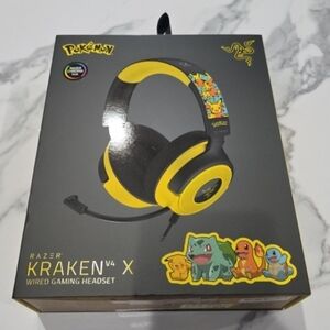 New Razer Kraken V4 X Wired Over-Ear Headphones Pokemon Yellow OpenBox
